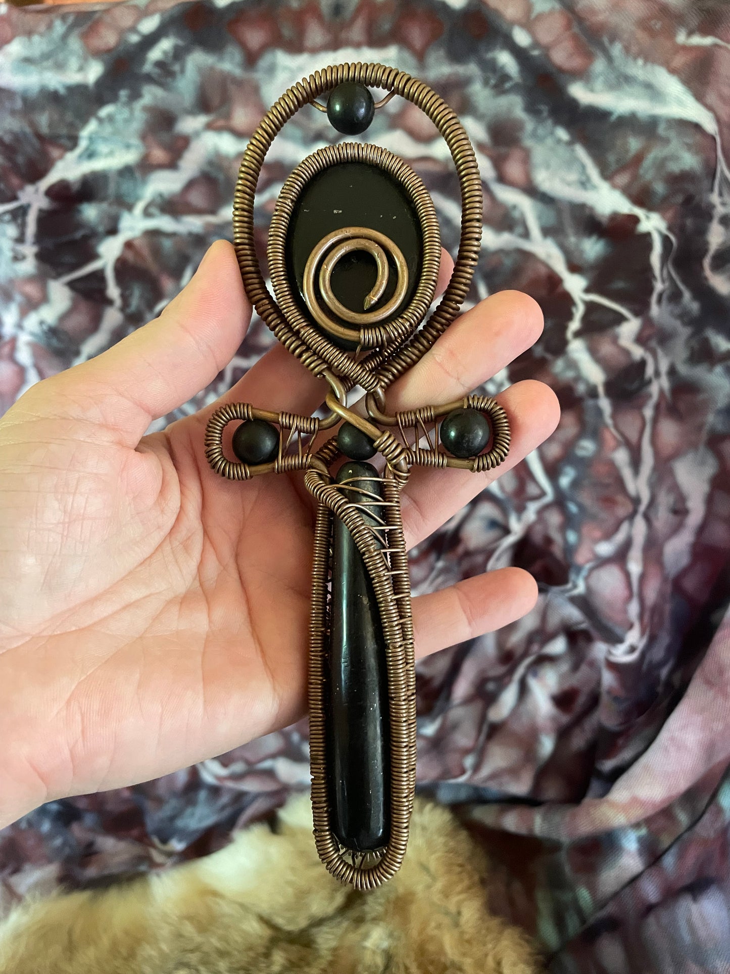 Shungite and Copper Ankh