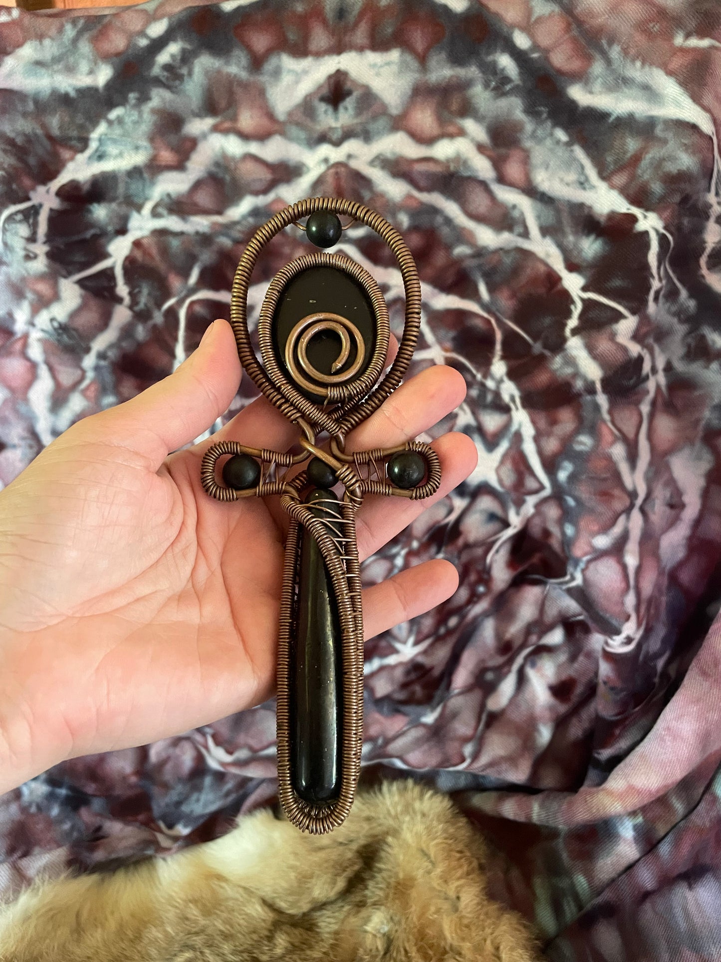 Shungite and Copper Ankh